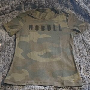 NOBULL Kids Camo Short Sleeve Tee in Olive Green